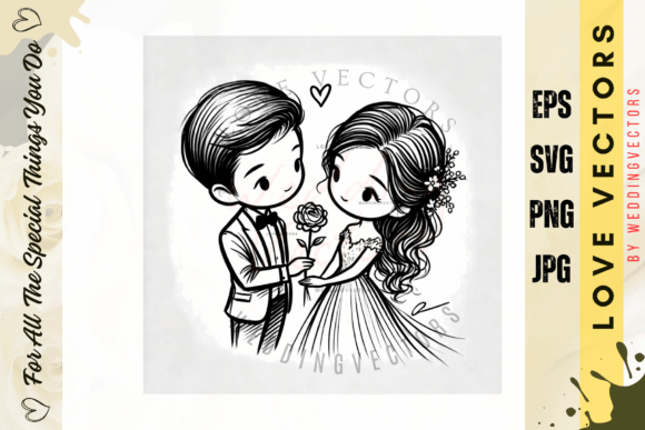 Celebrate Love with C548 Wedding Couple and Love Vectors