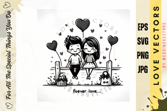 Crafting Timeless Romance with Wedding Couple and Love Vectors - C513