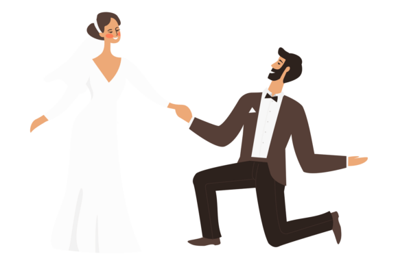 Dance Bride and Groom: Wedding Couple Ho & Festive Vector Charm