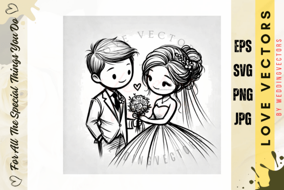 Elevate Your Designs with Wedding Couple and Love Vectors