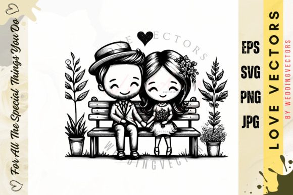 Romantic Artistry: The C720 Wedding Couple and Love Vectors