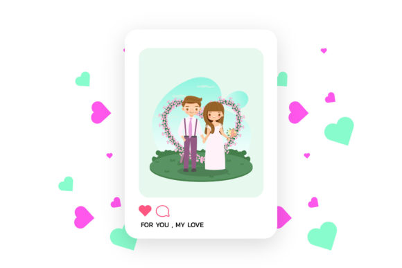 Valentine Photocard Wedding Couple: A Romantic Design Asset