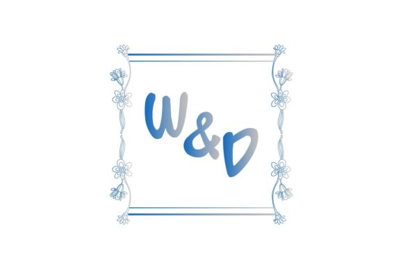 W & D Initial Flower Wedding Invitation: A Floral Monogram Design