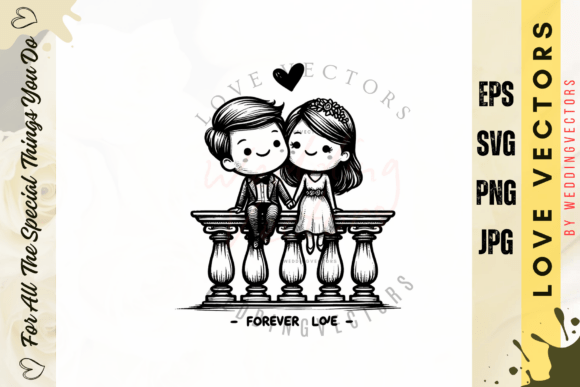 Wedding Couple and Love Vectors - C527: Your Wedding Design Toolkit