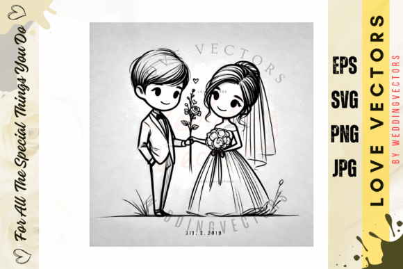 Wedding Couple and Love Vectors - C530: Your Path to Ethereal Romance